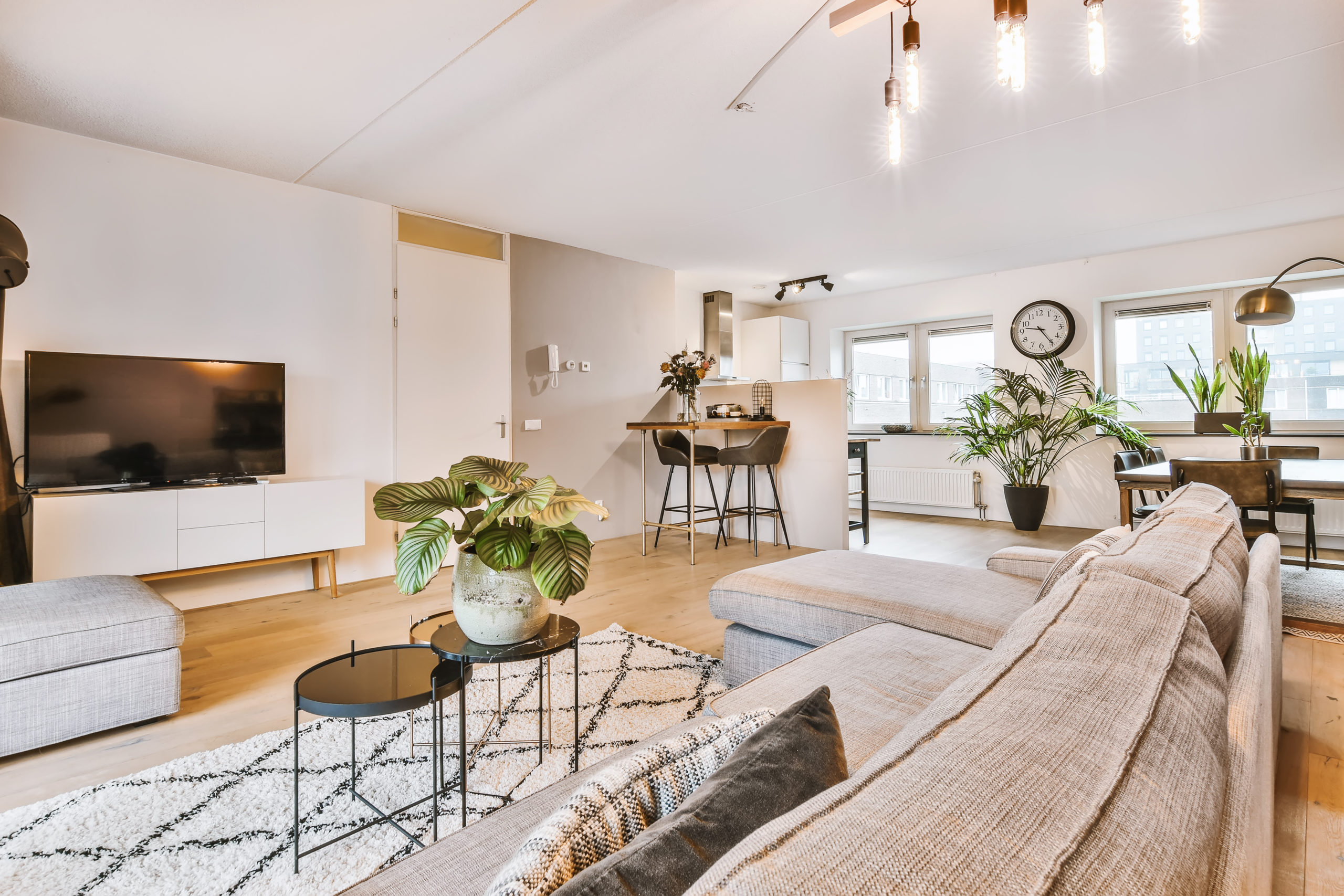 Elegant and spacious living room with beautiful furniture